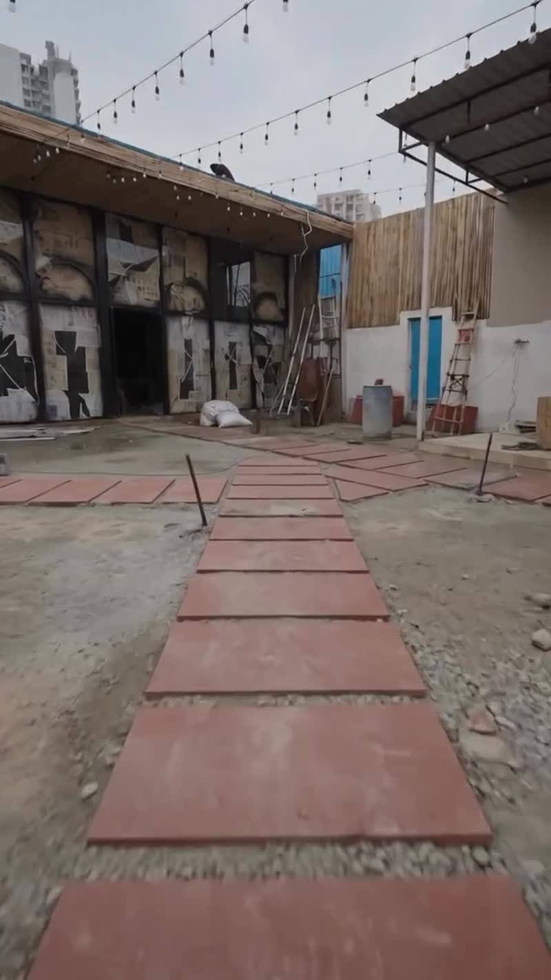 Laying the courtyard