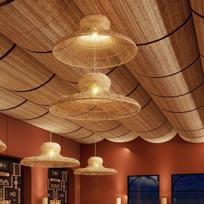 Rattan pendant lights